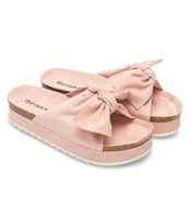 Klapki damskie z kokardą Pinkai W004 Różowe