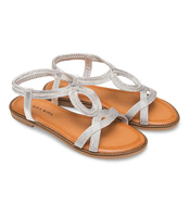 Sandałki damskie Laura Mode F-41 Srebrne