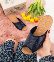 Klapki damskie Befado 254D093 Granatowe