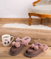 Kapcie damskie Natural Style NS-243 Brązowe