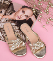 Klapki damskie Abloom SY827 Złote