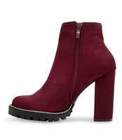 Botki damskie Abloom 58-581 Bordowe