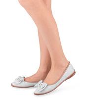 Balerinki damskie Ideal Shoes M-8805 Srebrne 