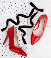 Czółenka damskie Ideal Shoes A-2927-2 Czerwone