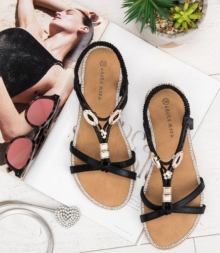 Sandałki damskie Laura Mode F-22 Czarne