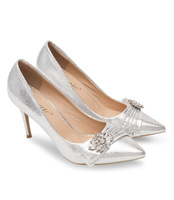 Czółenka damskie Danic K590 Srebrne