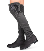 Kozaki damskie Foreverfolie H308 Szare