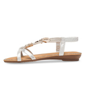 Sandałki damskie Laura Mode F-22 Srebrne