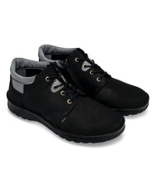 Trzewiki męskie Escott 1261 Czarne Nubuk