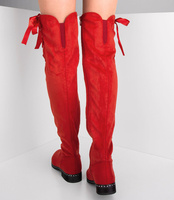 Kozaki damskie Foreverfolie H308 Czerwone