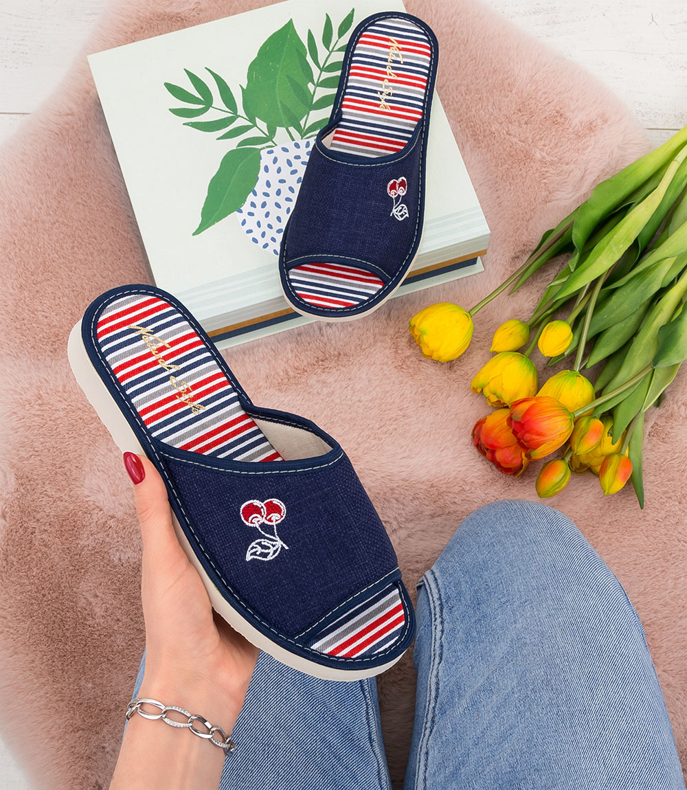 Kapcie damskie Natural Style NS-094 Granatowe