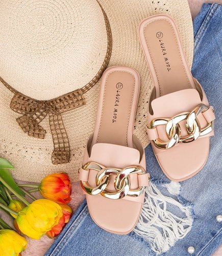 Klapki damskie Laura Mode F-37 Beżowe