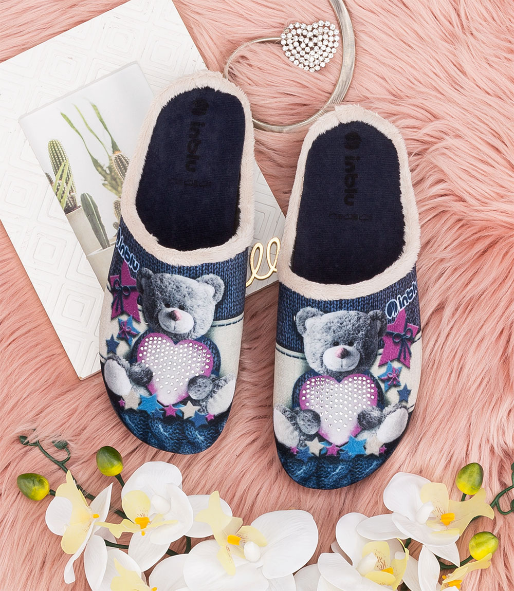 Kapcie damskie Inblu 155D210 Niebieskie