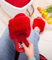 Klapki damskie Queen Vivi 218-177 Czerwone