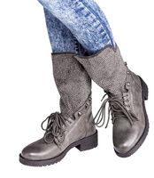 Botki damskie Ideal Shoes SU-2713 Szare