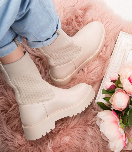 Botki damskie Lady Glory HQ273 Beżowe