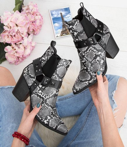 Kowbojki damskie Foreverfolie F3190 Szare