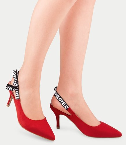 Czółenka damskie Bestelle 100-887SA-2 Czerwone