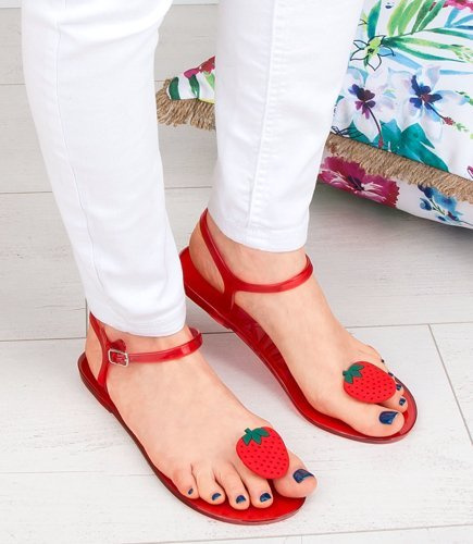 Sandałki damskie Ideal Shoes K-3700 Czerwone