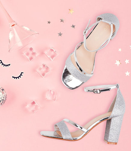 Sandałki damskie Queen Vivi 1-222 Srebrne