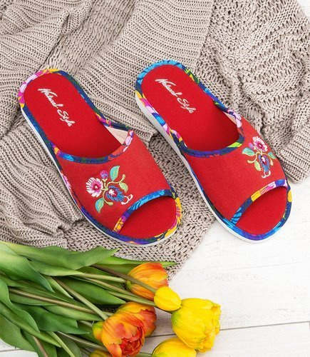 Kapcie damskie Natural Style NS-060 Czerwone