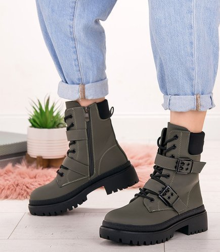 Botki damskie Sixth Sens JW132 Oliwkowe