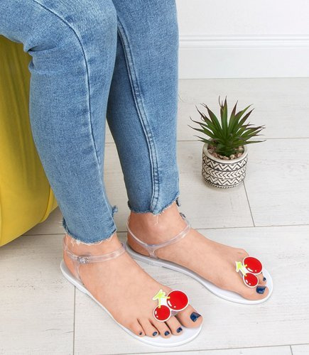 Sandałki damskie Ideal Shoes K-3700 Białe