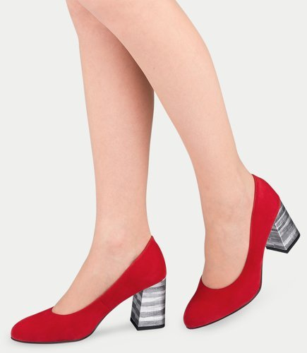 Czółenka damskie Laura Messi 1651 Czerwone