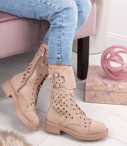 Botki damskie Lady Glory HQ291 Beżowe