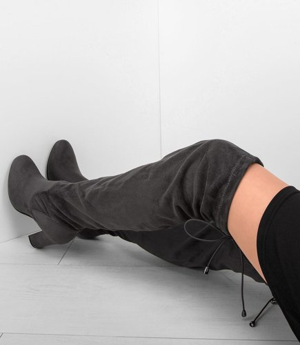 Kozaki damskie Laura Mode Y-018 Szare