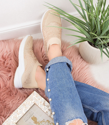 Buty sportowe damskie N/M B12-07 Beżowe