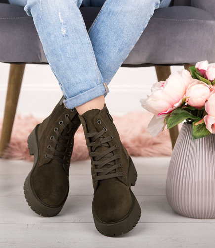 Botki damskie Lady Glory HQ270 Oliwkowe