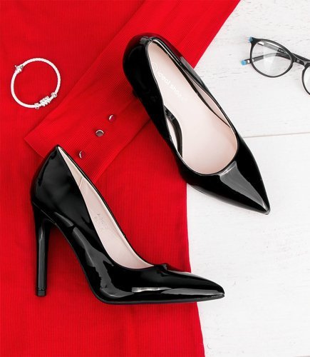 Czółenka damskie Ideal Shoes A-2927-2 Czarne