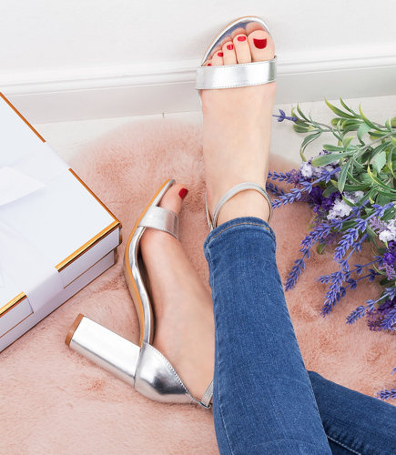 Sandałki damskie Queen Vivi V7-2 Srebrne