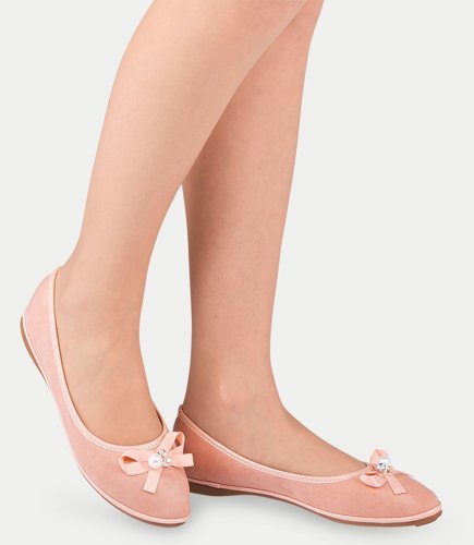 Balerinki damskie Ideal Shoes M-8806 Różowe  