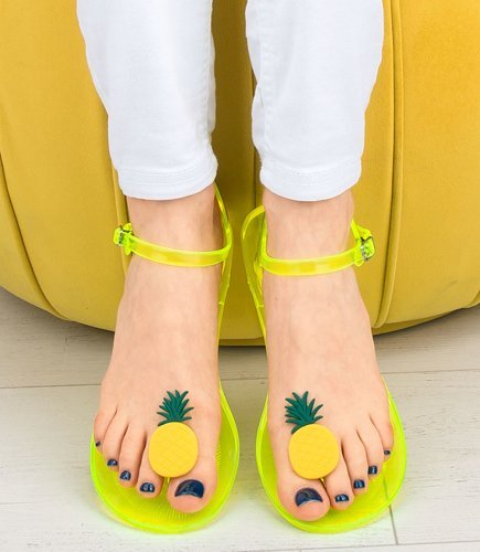 Sandałki damskie Ideal Shoes K-3700 Żółte