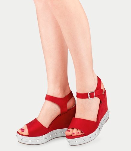 Sandały damskie Bestelle S1012-10SC-1 Czerwone