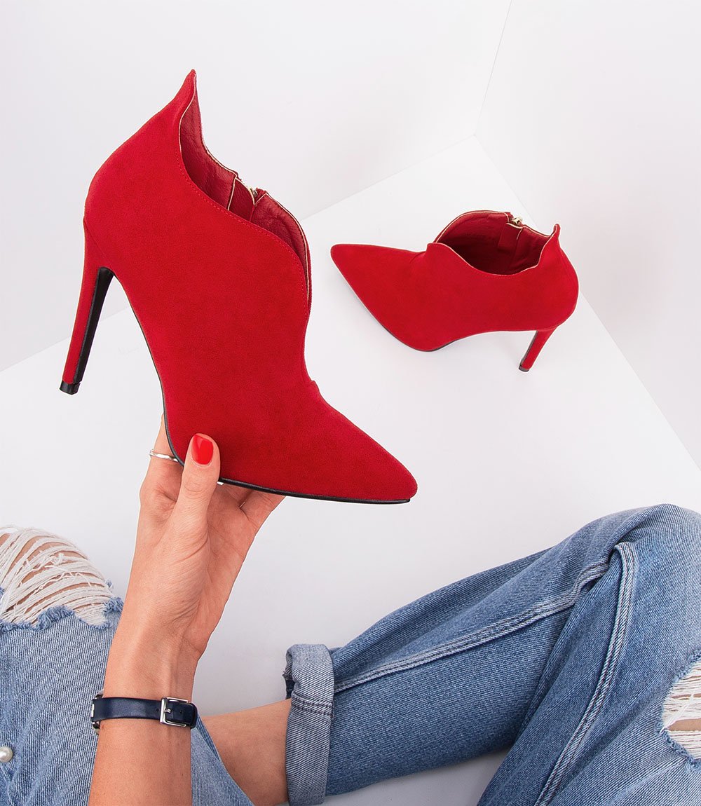 Botki damskie Ideal Shoes GH-2876 Czerwone