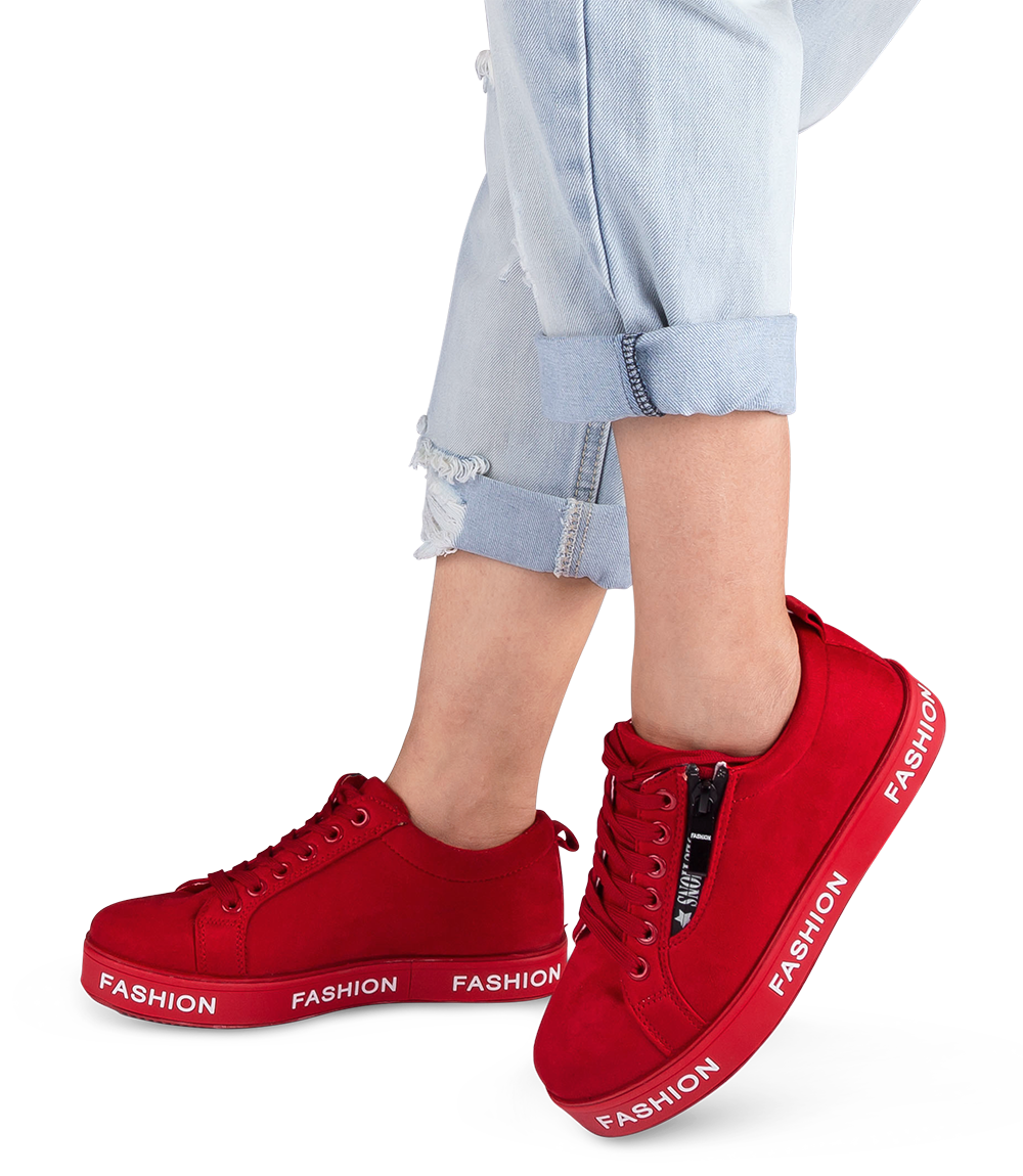 Buty sportowe damskie Ideal Shoes X-9711 Czerwone
