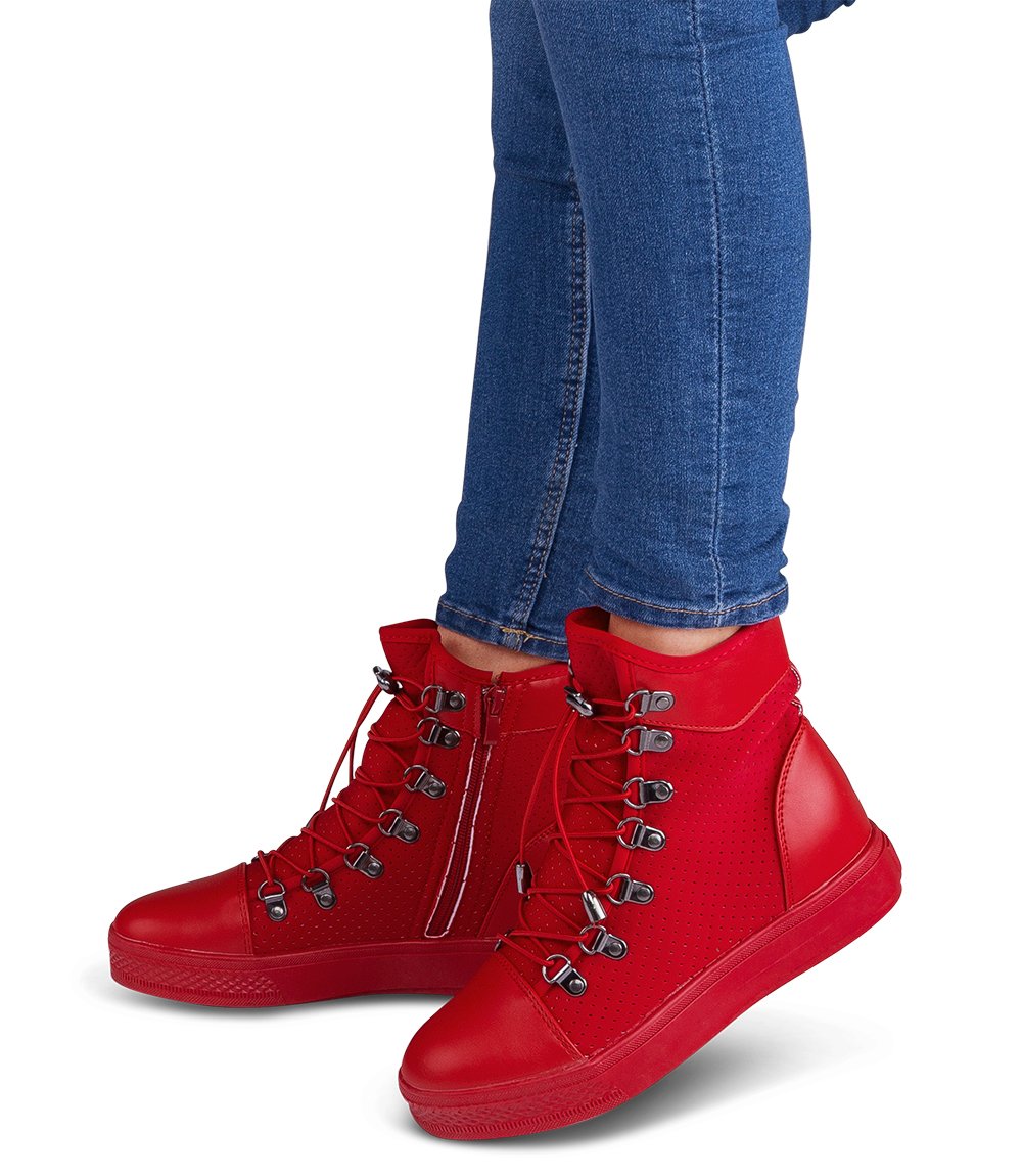 Buty sportowe damskie Ideal Shoes X9701 Czerwone