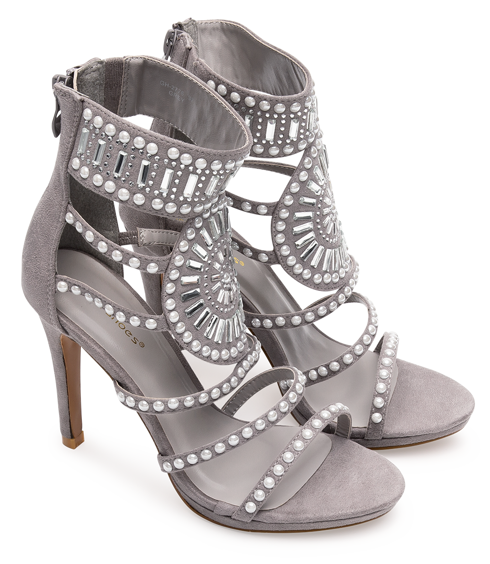 Sandałki damskie Ideal Shoes GH-2776 Szare